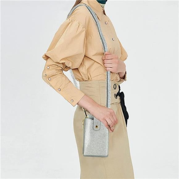 Womens Cellphone Crossbody Bag Small Light Leather Shoulder Purse Handbag - Picture 2 of 5